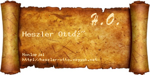 Heszler Ottó névjegykártya