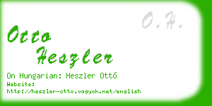 otto heszler business card
